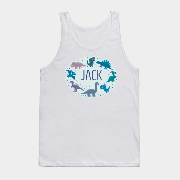 Jack name surrounded by dinosaurs Tank Top by WildMeART